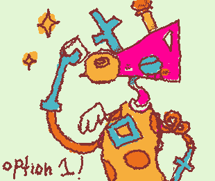 @isaac suggested: how would zooble eat a marshmallow? option one is zooble trying to taste the marshmallow with their eye. they can't chew it this way tho :(