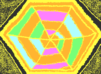A pastel spiderweb. Part of my "Hexagons" series.