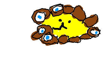 私のミャクミャクプリンのキーホルダー弟が書きました