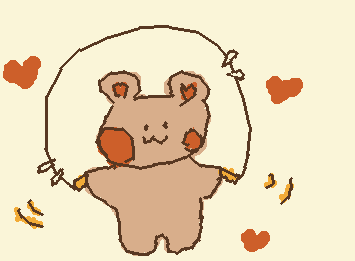 リクエストの縄跳びしてるくま！！　　A requested bear skipping rope