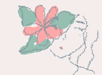 A girl behind a flower