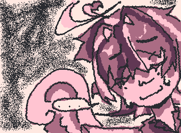 My OC based on the song stupid cupid (Drawing with a trackpad is so hard 🫠)