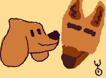 my boyfriend's 2 dogs, Astro (golden) and Manu (german) - dnc