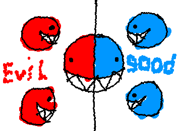 Bubble 50% evil 😈 and 50% good😇