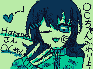 @Hanausa さん!描いたよおおお!OCちゃん可愛すぎてやばい〜