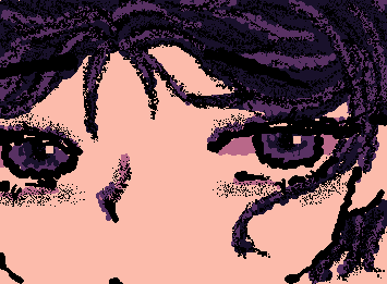 Four pallet. This is also the final with no colour contrast. I wonder if I could make one with contrasting colors, just with a little bit around her eyes.