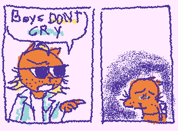 Hiding the tears in my eyes, 'cause boys don't cry