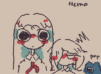 Me, the character I created, and my fish.
Sorry, I'm a bit too lazy to draw.::wp-bonk::