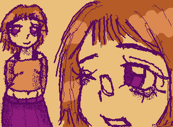 Drew a girl with the color palette I was talking about early!