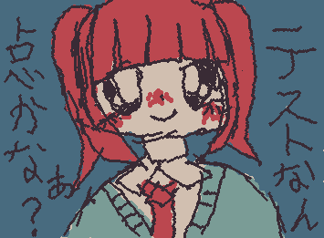 今日もオリジナルキャラ書いてみました(笑)　　　テストの点数が気になっているみゆちゃんです(オリジナルキャラの名前)