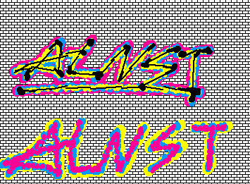 ALNST spray paint on brick wall