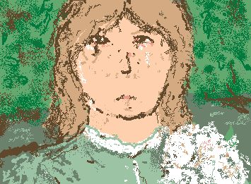 Ophelia (I mean, drew her how I imagined her 😆) She's supposed to be by a river holding flowers but I can't draw bg that well🫠