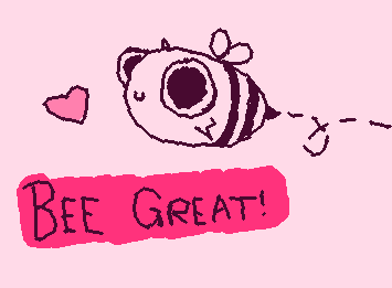 Things:
1.) Happy early birthday, rebecca the longed4u fan!
2.) Thank SM for 46 followers!
3.) Look at this derpy bee my favorite person taught me to draw :)
