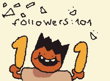 Kind late but thx for 101 followers:D