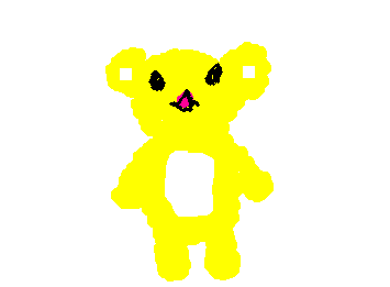 This is the yellow bear he is a goofy little dude whom I made up a couple months ago.