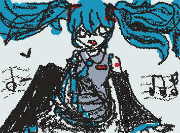初音ミク描いてみた!
授業中に描いたから下手かもしれないけど…