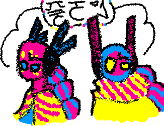 i like to think they make similar facial expressions all the time
the text reads as "tolla?" which means "Really?" in oPashoo's slugcat language