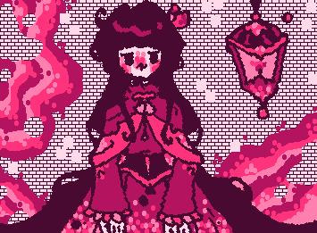 Serraphine (Serra, OC) with a new dress and hairstyle. I got bored. I drew a light next to her.