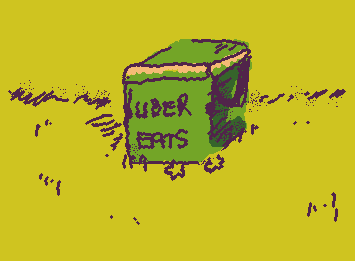 Man gets crushed by Uber Eats box