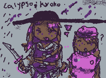 calypso and kyoko from block tales❤️👅 / i found a drawing on them on pinterest, and i got awesomely inspired / sorry for a late post :/