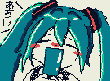 @midesu お絵かき対決のミク描きました!!