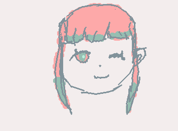 初めて人の顔かいてみたよー😄