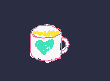 I used a color randomizer as well as a prompt maker! I got these colors and a mug, so I made a little mug ! hope you like it :>
