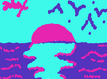 Retro style sunset, looking to create better artwork but it all takes time!