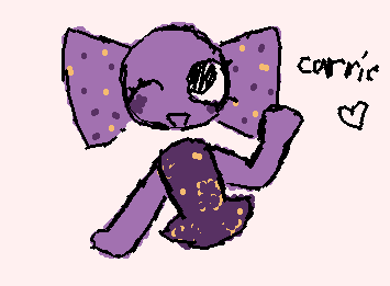 haven't drawn her in a while, but here's my dandys world oc, carrie the candy!