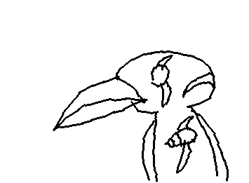 最近図工で彫ったペンギンを書いた