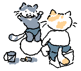 Pyrizhok the Cat in Pixel Style 
"Pyrizhok the Cat and Girl with Balloon"