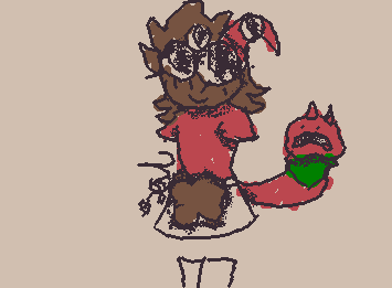 i drew @L_ oc lono as a drag queen cause she told me to do so :D(dont mind jeff aka the tail parasite)