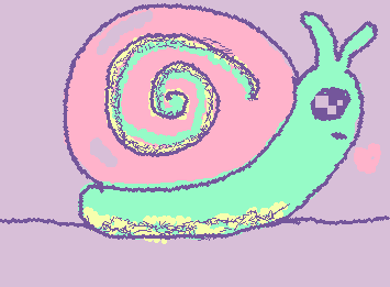 The cute pink snail has been summoned by @anna (I did this at my after school program so it’s not the best also sorry for doing it so late but I was working on