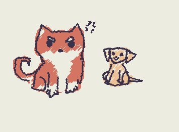 my two puppies (the shiba HATES HATES HATE HATES the baby :C)