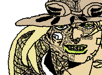 Gyro Zeppeli absorbing the Corpse's Eye. One of the coolest moment of Part 7.