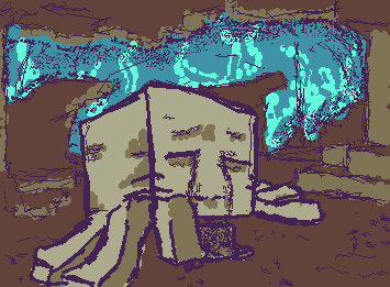 El ghast, llorando para que su cria prospere/ The ghast, using its tears so it's young gets to see another day