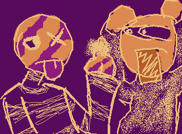 my old oc's bff and him!!! they look gay...