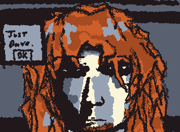 Just Dave. (Idk it just made me think of ddlc while i was drawing this so yeahh Just Monika but Dave Mustaine 😭)