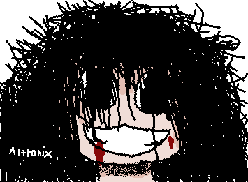 My first drawing of my horror OC Nosk