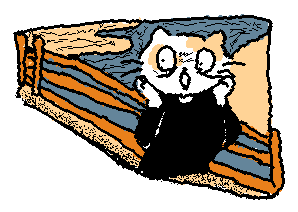 Pyrizhok the Cat in Pixel Style 
"Pyrizhok the Cat and The Scream"