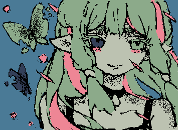 こちらはelfさんという方が公開されていたフリーキャラクターを描かせていただいたファンアートです。自己解釈で髪の毛の色などにやや変更がありますが私のオリジナルキャラクターではないということをご理解ください。elfさん、素敵なキャラクターの提供をありがとうございました‼