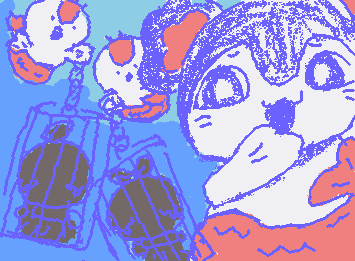 [セイレーン]ずーっとずーっと秘密にしようだなんて許さないよ~?てことでセイレーンと人魚と檻に入れられたフタバとヒトハを描いてみましたー頑張って2時間ぐらいは作業した!!