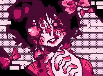 Another old OC I had. I tried to make it look creepy in pink it's kinda tuff ngl...