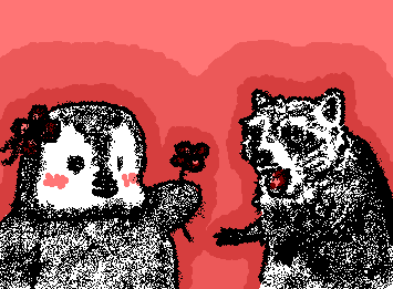 Is this love way too soon? To not even matter if we're doomed? May I declare that I'm over the moon, with our romance penguin and raccoon (art + poetry)