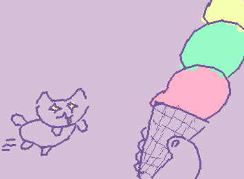 あいすをねらうねこちゃん！