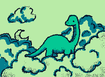 dino in the clouds
