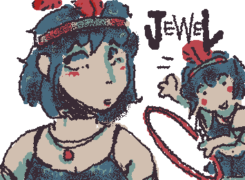 @xX_Apollo_Xx 's oc Jewel for Eli-draws's circus AU, as requested by them ^^ thanks for letting me pick the colors!!