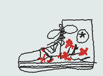 I got new shoes!! They have cherry blossoms! And are high top (off-brand) converse!