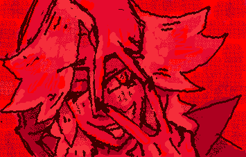 decided to do @Pierre's fav color oc trend. It was pretty fun! anyway here's Cainid in all red doing a fun pose that definitely didn't take forever to draw