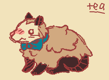 opossium with bow
my first time draw opossium :D